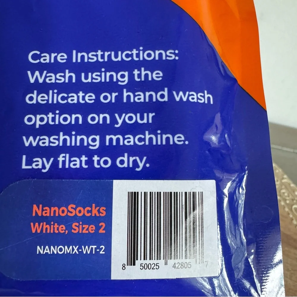 NANOSOCKS Size 2 Medium White Compression Socks Open Toe Unisex‎ Support NEW